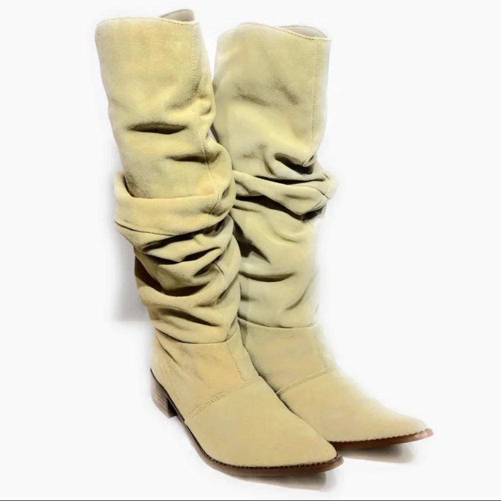 Tan Suede Knee High Boots Size 8 1/2 - Picture 3 of 8